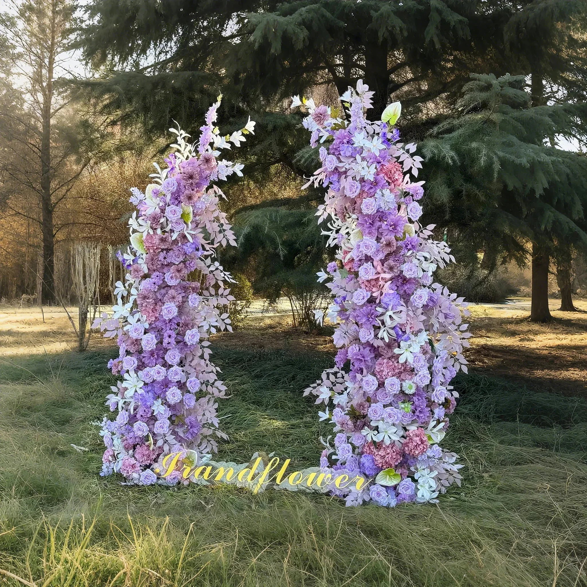 

ATV Purple Artificial Flower Arch High Quality Wed Arch For Wedding Decoration