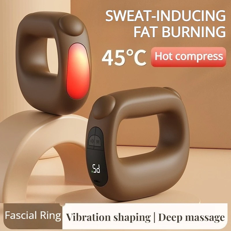 Heating Fascia Machine Ring Multifunctional Mini Powerful High Frequency Vibration Massage Ring Electric Portable Body Massager