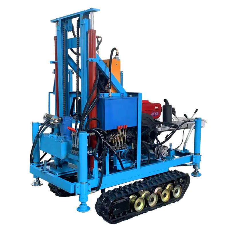 Perforatrice idraulica portatile personalizzata per pozzi d'acqua su cingoli 25hp 30hp 35hp Motore diesel 150m Perforatrice per pozzi profondi