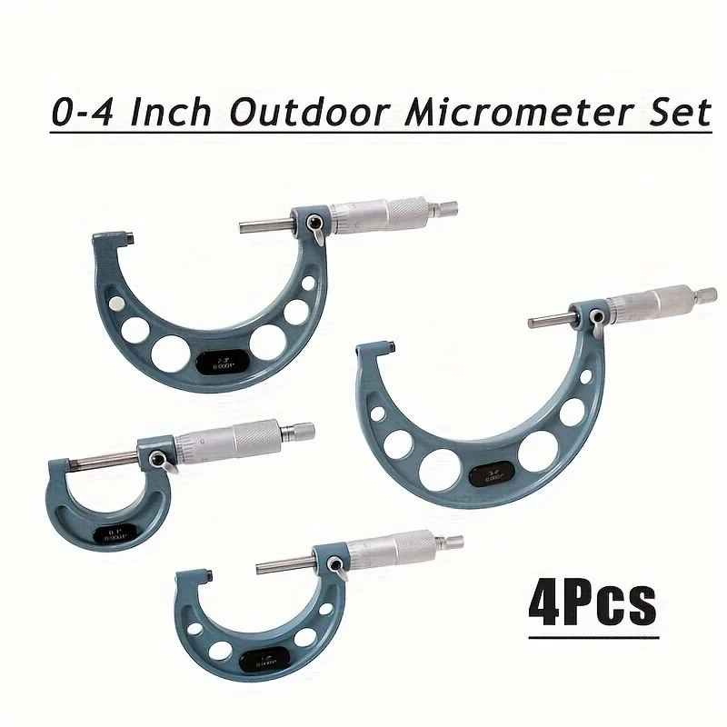 4-Piece Set of Imperial Micrometers (0.0001