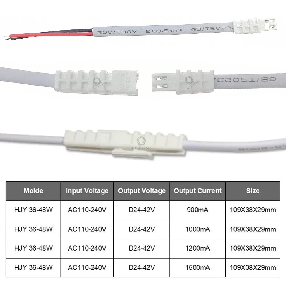 110V 220V 36W 40W 45W 48W LED Driver DC24-42V 900mA 1000mA 1200mA 1500mA Flicker Free Power Supply External Lighting Transformer