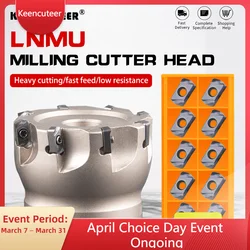 LNMU03 40/50/63/80/100mm testa di fresatura ad alimentazione rapida portautensili per tornitura per inserto di fresatura ad alimentazione rapida a doppia faccia LNMU0303ZER