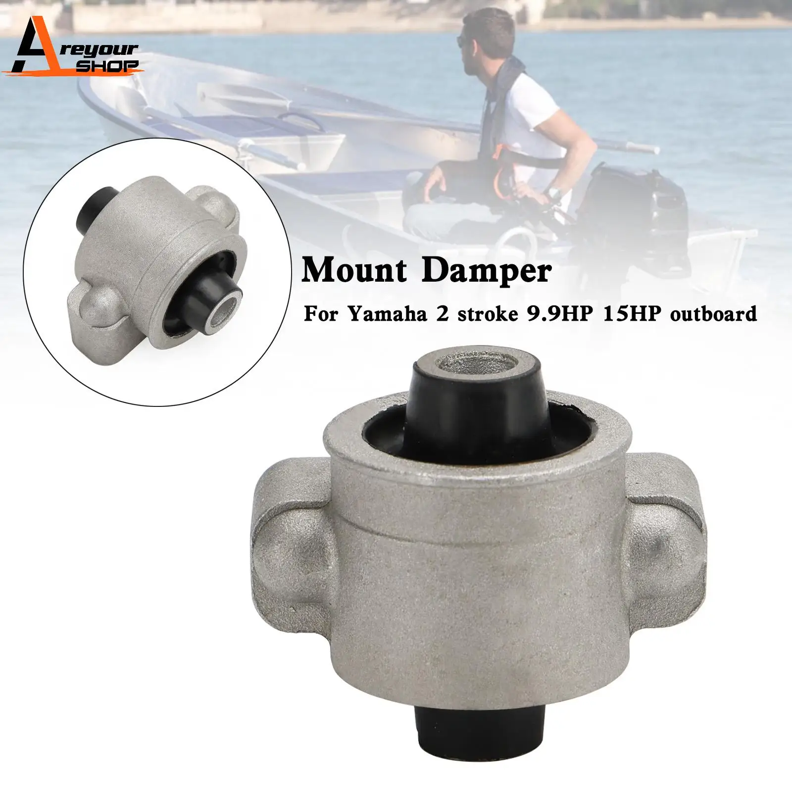 Areyourshop 682-44514-01-94 Upper side mount damper for YAMAHA 2 stroke 9.9HP 15HP outboard