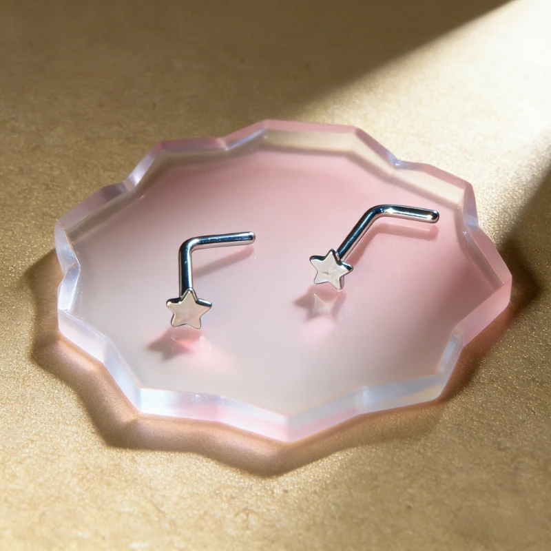 1Pc Trendy Sweet Cool Style Stainless Steel 0.8mm Star Nose Stud for Cool Girls Unique Body Piercing High Quality Gift