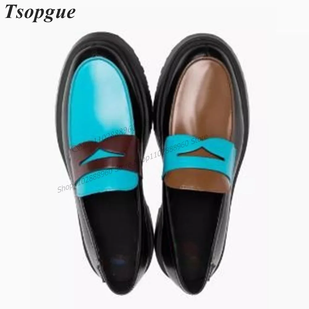 

Mixed Color Leather Patchwork Carve Belt Men's Pumps Men Dress Shoes Slip-On Runway Casual Party Shoes 2023 Zapatillas Mujer