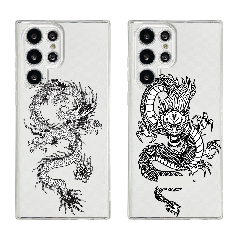 Dragon Fashion Animal Phone Case For Samsung Galaxy S26 S25 S24 S23 S22 Ultra S20 S21 FE 5G Plus Soft Clear Cover