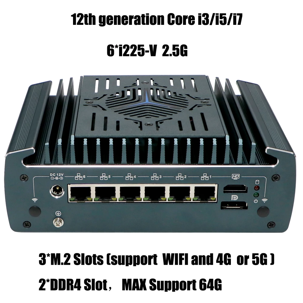 Новый 6x i225-V 1 * NVMe мини-ПК