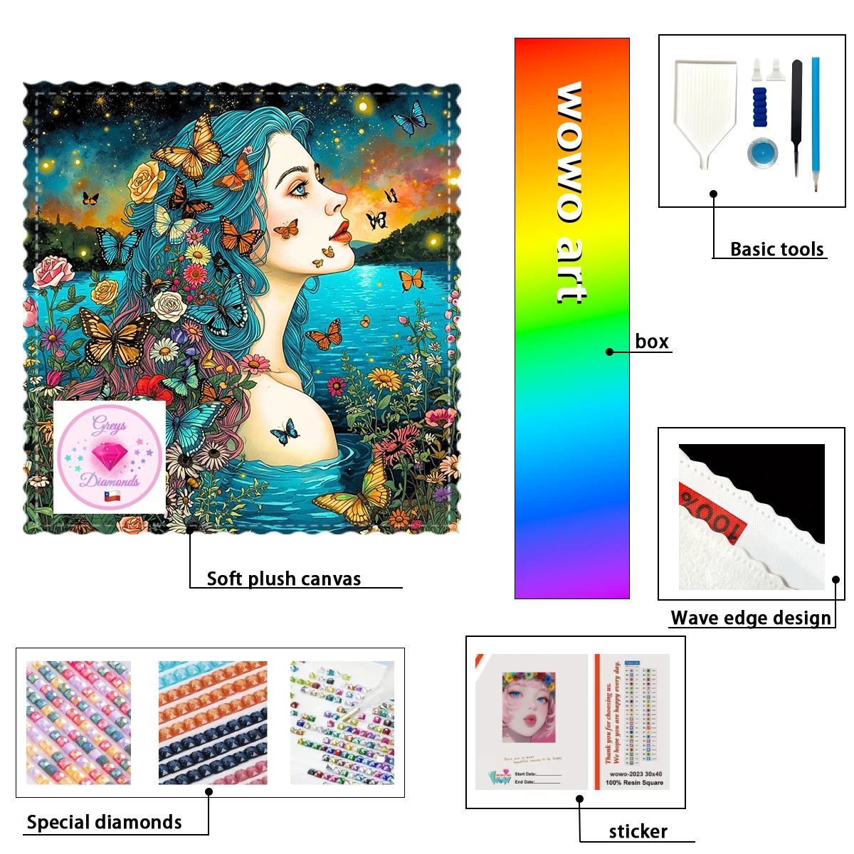 

【Gheys_ Diamond Art】Psique Crystal AB Rhinestone Fairy Dust Rhinestone Perfect Resin Diamond