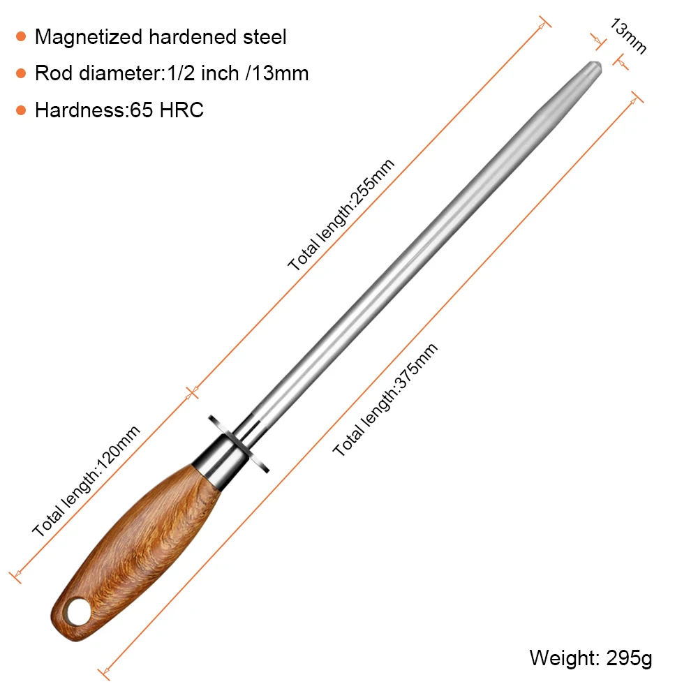 Diamond Knife Sharpening Stick Kitchen Knife Fast Sharpening Rod Professional Chef Slaughter Knife 10inch for All Knives Scissor