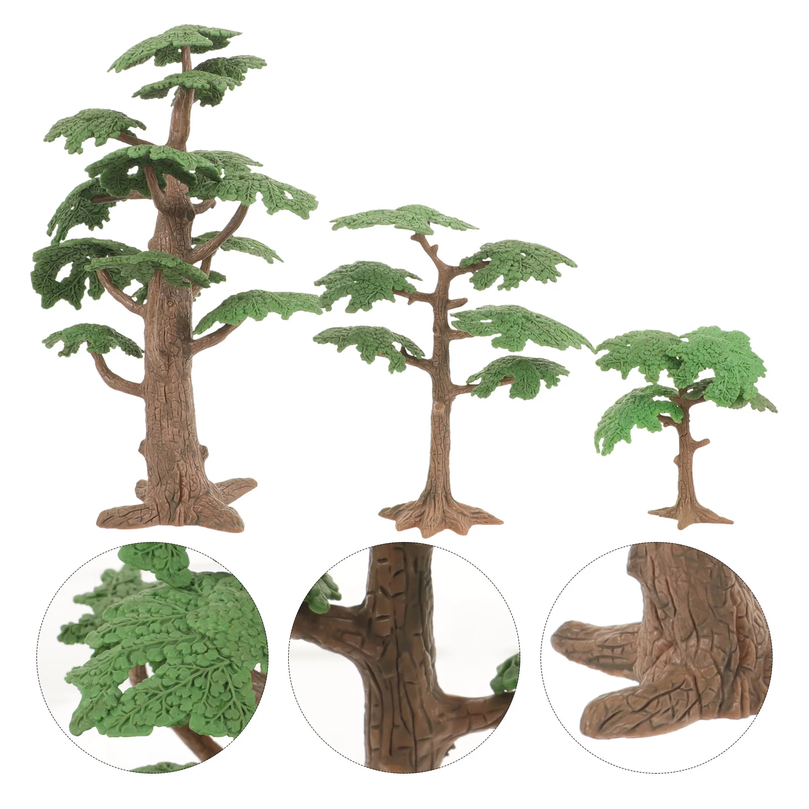 

3 Pcs Woodland Model Decor Simulation Plant Mini Landscape Plastic Micro Ornament