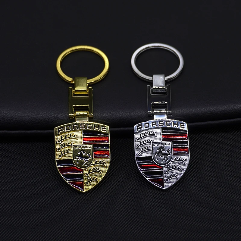 Chaveiro com emblema de carro, pingente de corrente, presente para porsche 918 911 718 taycan panamera cayenne boxster cayman, acessórios de estilo