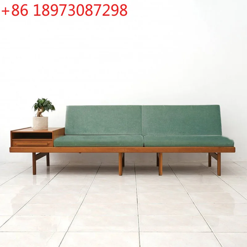 أريكة من الخشب الصلب لغرفة المعيشة، سجل بسيط، صف مستقيم، سرير مزدوج وإفطار، غرفة المعيشة الترفيهية، أريكة القرون الوسطى #1