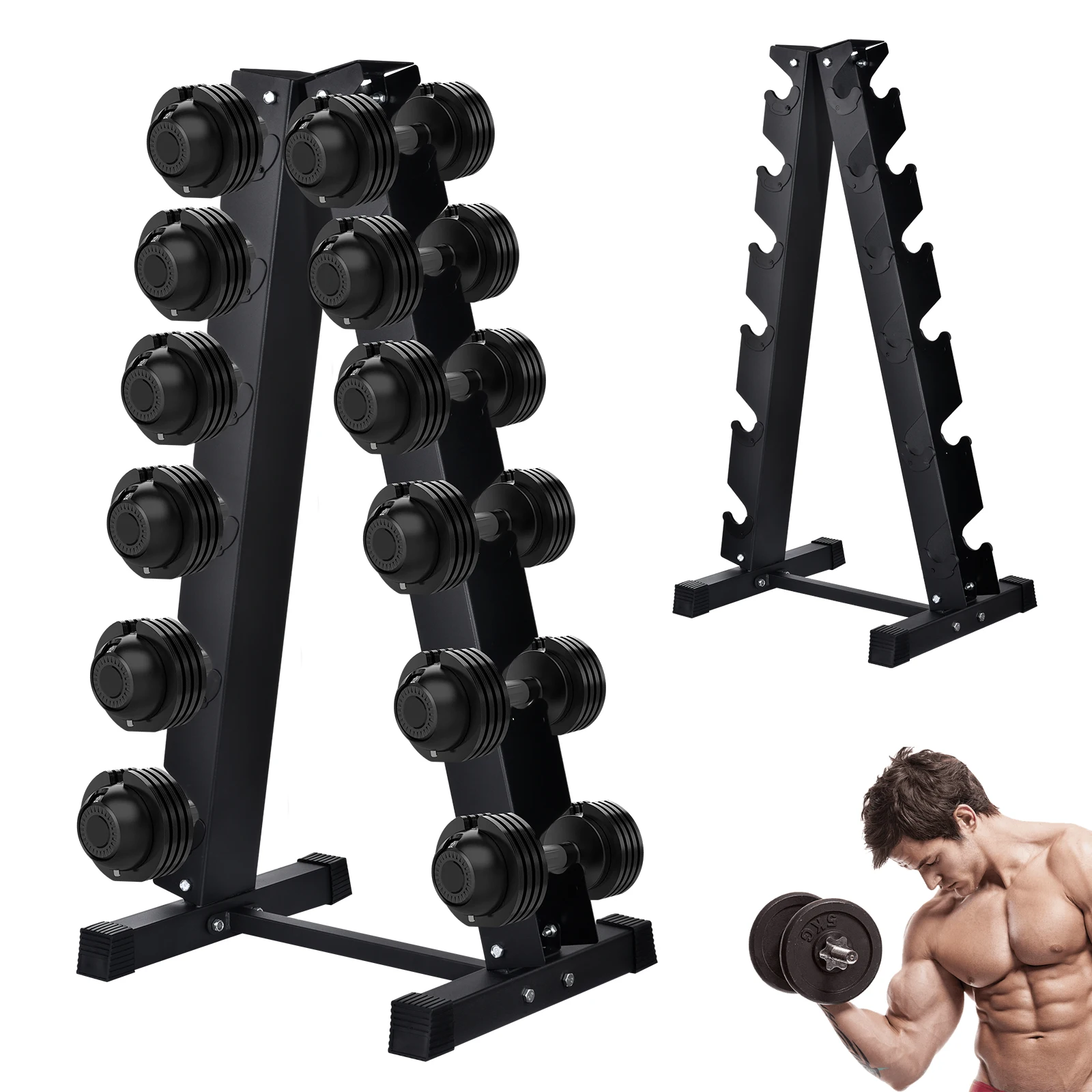 Hantelständer, robuster Hantelständer, platzsparender Baumform-Gewichtsständer, Aufbewahrungsorganisator für das Training im Fitnessstudio