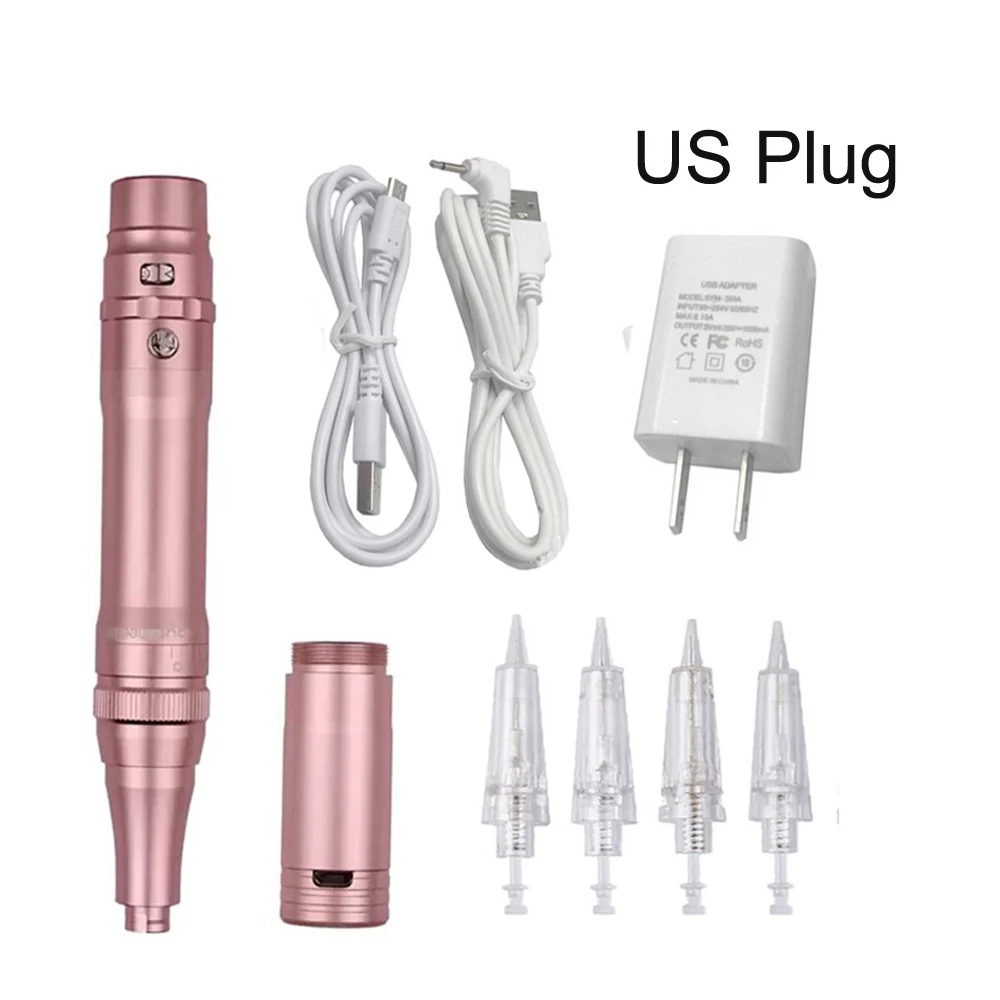 Zwart/Rose Goud Draadloze Pmu Dermographis Permanente Make-Up Lip Wenkbrauwen Tattoo Machine