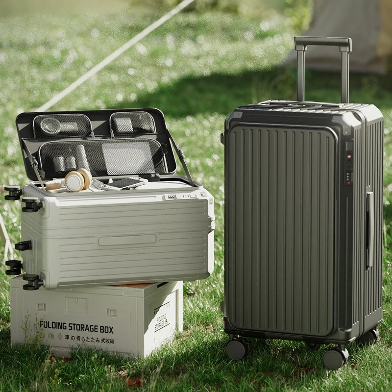 

1:9 Expandable Side opening Travel Suitcase Large-capacity 20 inch Boarding box with Shock-Absorbing Brake Wheels Sturdy Luggage