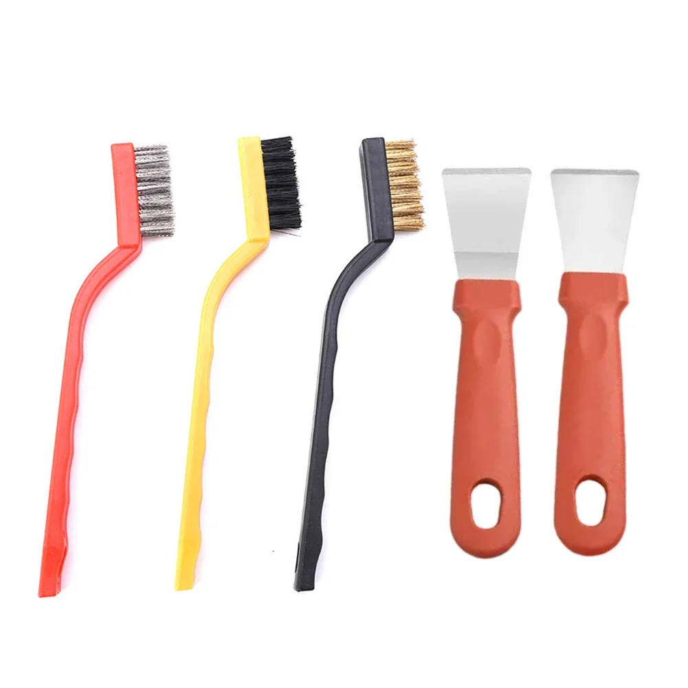 Wire Brush Shovel Putty Scraper Set Stainless Steel Brass Nylon Wire Brushes Set Stainless Steel Longlasting Shovel Cleaningtool