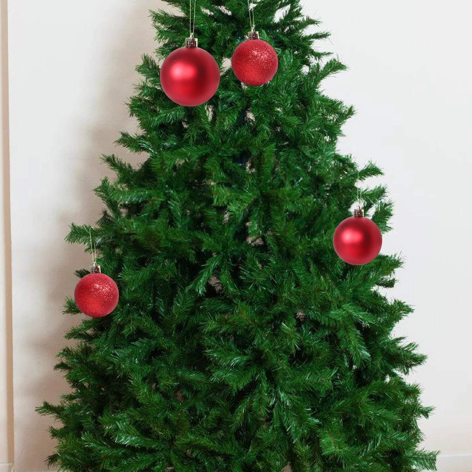 

101 Pcs Christmas Ball Ornaments Red Xmas Tree Decorations Hanging Pendants Festival DIY Party Supplies Christmas Tree Topper