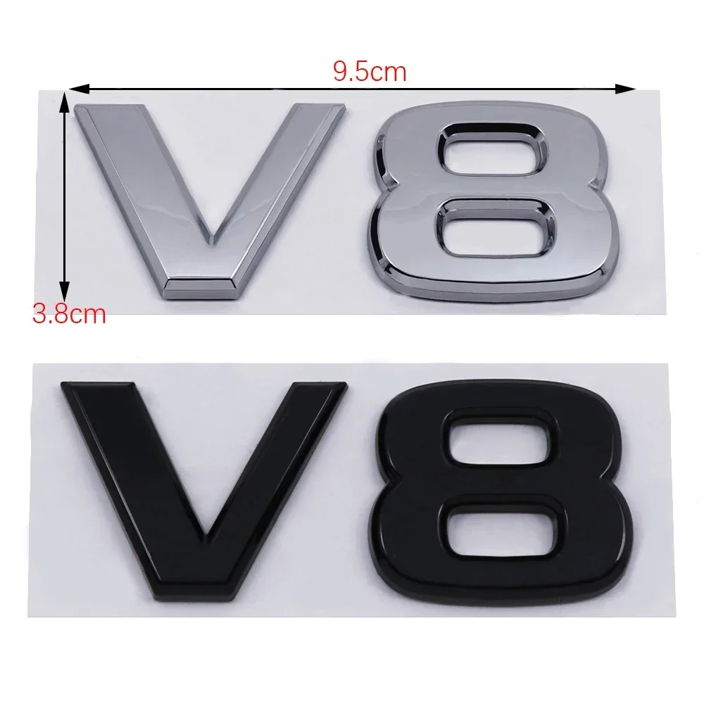 ABS V8 Logo Car Body Side Emblem Sticker for Nissan Almera Sylphy Altima Sentra Qashqai Terra Kicks Rear Trunk Badge Decal