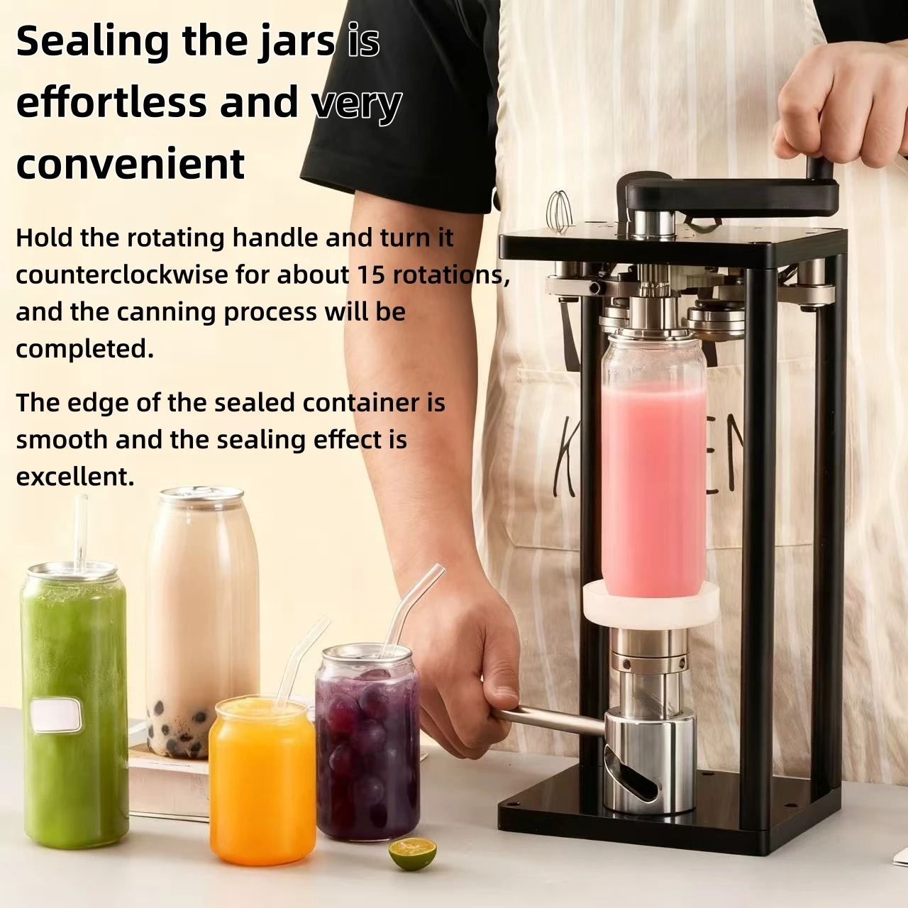 Hand Operated Cap Presser Machine No Need for Power Supply Applicable  Multiple Bottles Suitable for Outdoor Street Vending Use