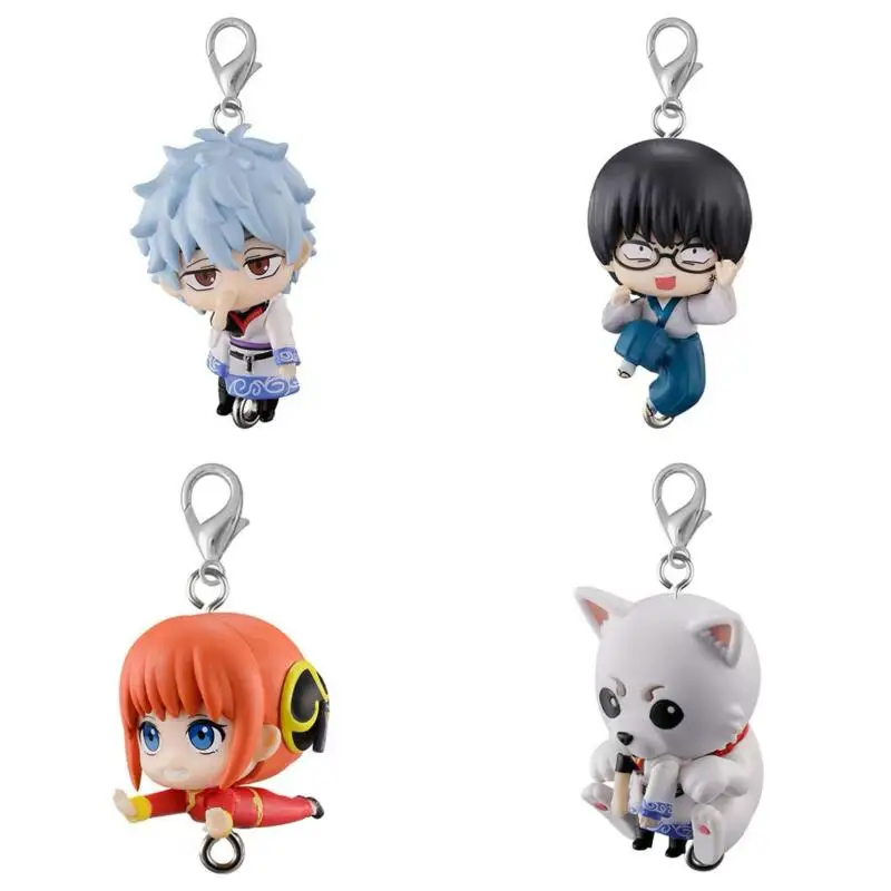 Bandai Gashapon Gintama Mascot Charm Connectable Keychain Full Set of 8 - Gintoki Anime Fans Perfect Holiday Gift