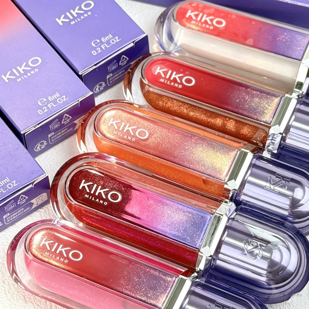 New KIKO MILANO Llimited Edition 3D Hydra Lip Gloss Plump Lip Glaze Mirror Transparent Non Fade Lipstick Nature Hydrate Cosmetic