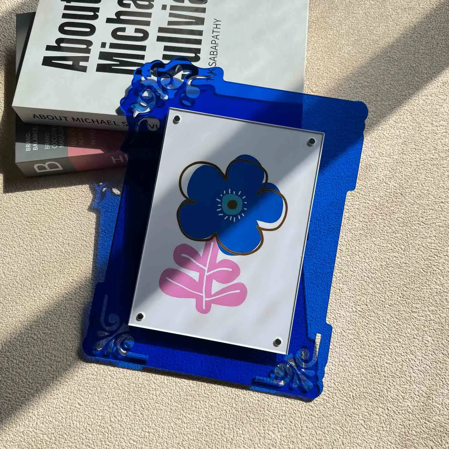 7 Inch Magnetic Clear Colored Acrylic Picture Frame for Instax Polaroid Postcards Photo Display Home Decor