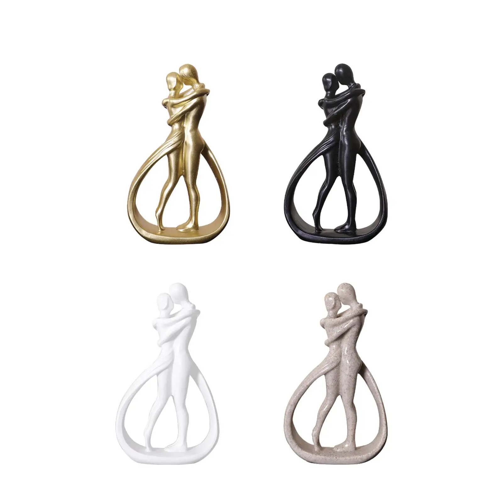 Hugging Couple Home Statue Modern Art Sculptures Lovers Embrace Statue for Bedroom Anniversary Entrance Cabinet Shelf Table