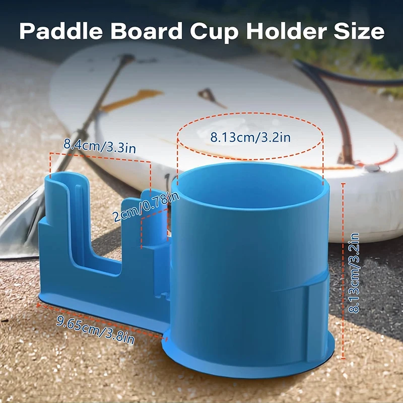 2-in-1 SUP-Becherhalter und Handyhalterung, universelle Paddelboard-Wasserflaschen- und Handyhalterung für aufblasbare SUP-Boards und Kajaks – Detail 9