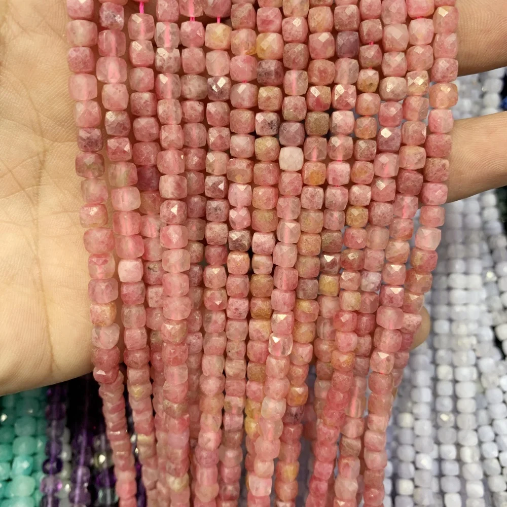 

Natural Amazonite Colored Fluorite agate Stone Beads 15'' 4x4mm Cube DIY Loose Beads For Jewelry Making Beads Necklace