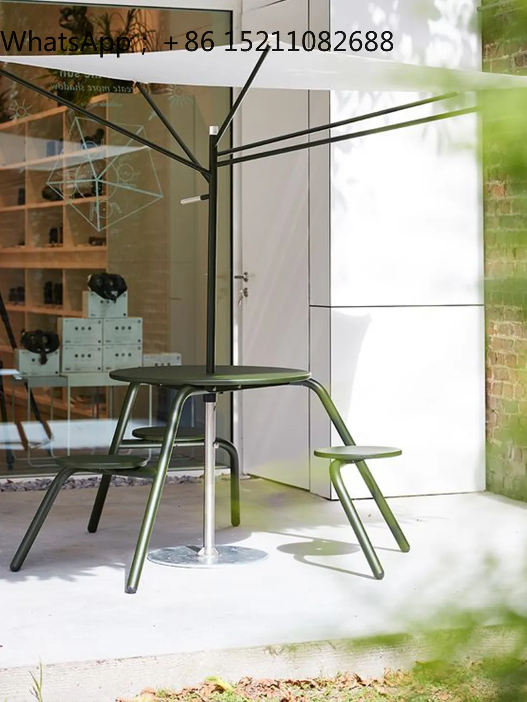 LLY outdoor table and chair integrated courtyard open-air leisure simple cafe villa one-piece table and chair combination