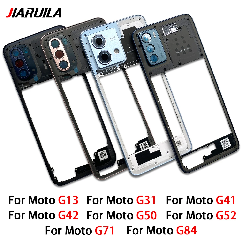 Middle Frame Holder Housing For Moto G13  G32 G41 G42 G50 G52 G71 G84 Panel Rear Housing Case Replacement Part  Camera Lens