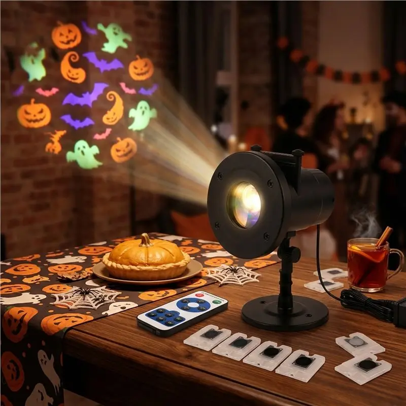 A19F-Halloween Ghost Projection Lamp For Yard Garden- Outdoor Projector Light Halloween Themed Lighting EU PLUG
