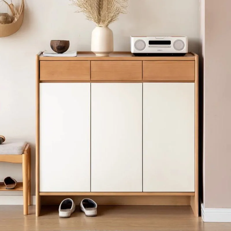 ตู้รองเท้าไม้สีขาวขนาดใหญ่ Professional Vintage Room Decor ร้านอาหารชั้นวางรองเท้ายุโรป Zapatero ที่ไม่ซ้ํากันเฟอร์นิเจอร์