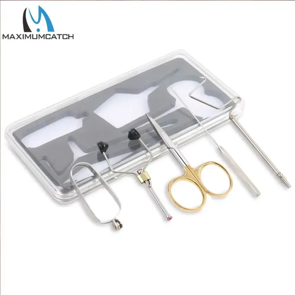 

MAXIMUMCATCH TYK01 Набор для завязывания мух, набор из 5 предметов — прецизионные бобины, финишер для сбивания и иглы для дублирования