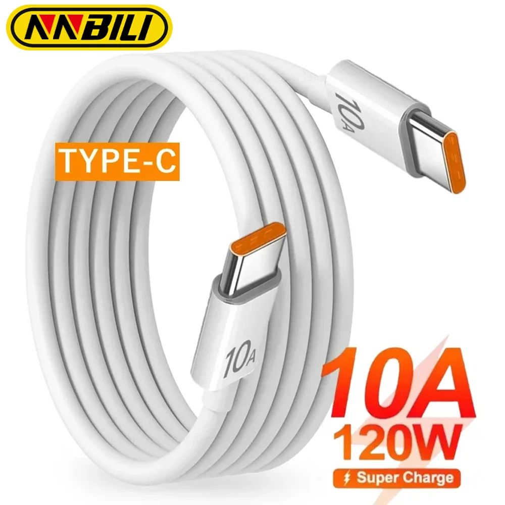 NNBILI 120W 10A Fast Charger PD Dual USB C To Type C Quick Charging Cable High-speed Data Transfer Wire Cord For Huawei vivo