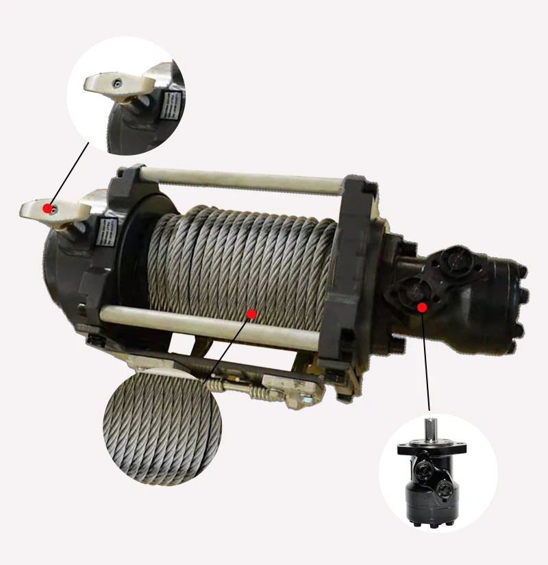 Hydraulic planetary winch suitable for automobile 1 ton 3 5  10 ton variant