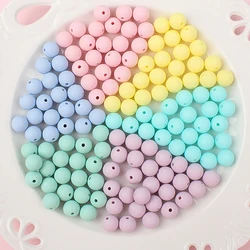 100Pcs 9/12/15MM Silicone Beads Round Focal Bead for Jewelry Making DIY Necklaces Mobile Phone Chain Food Grade Accessories