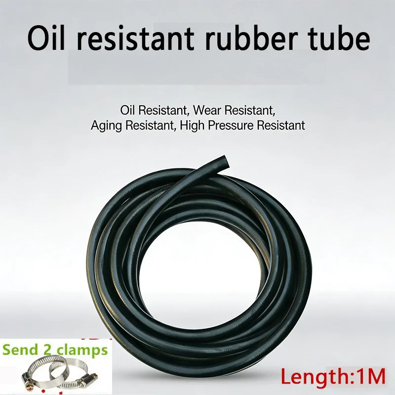 Dingqing Rubber Hose Oil Resistant Hose High Temperature Resistant Black Rubber Hose 1M Black Inner Diameter 3mm~32mm