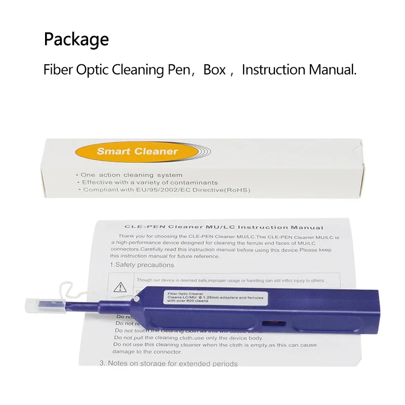 OPTFOCUS 10 unit Fiber Connector Cleaning Tools 800 times LC SC FC 1.25 2.5mm Fiber Cleaner Pen Stick Kit for Optical Adapter