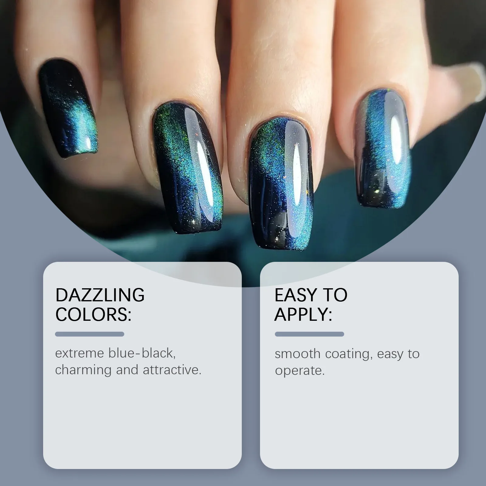 Cat Eye Gel Polish Black Blue Glitter Gel Vernis Long Lasting Magnetic Gel Nail Polish Quick Dry Nail Polish Nail Art Manicure