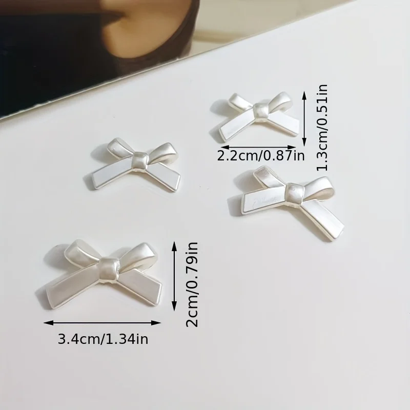 40/50pcs ABS Faux Pearl-Colored Bow Tie Shaped Beads for Jewelry Making DIY Bracelet Necklace Key Chain Accessories - Image 5