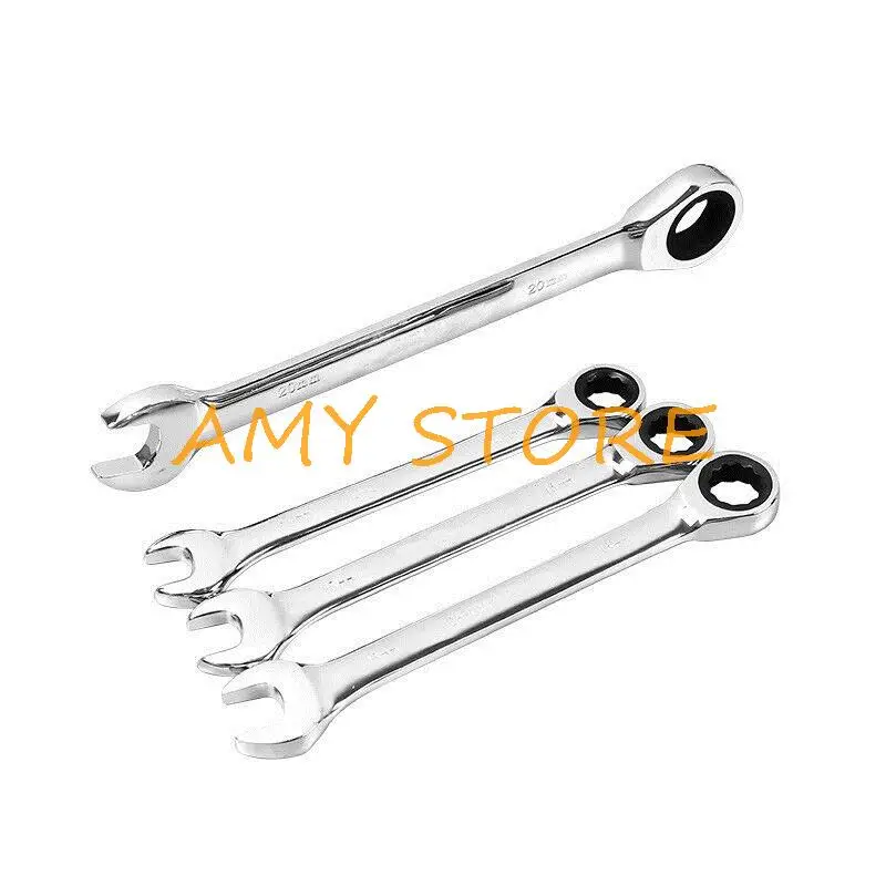 1Pc Auto Repair 6-32mm Open Box End Spanner Quick Fast Combination Dual-Use Ratchet Wrench Maintenance Hardware Tool