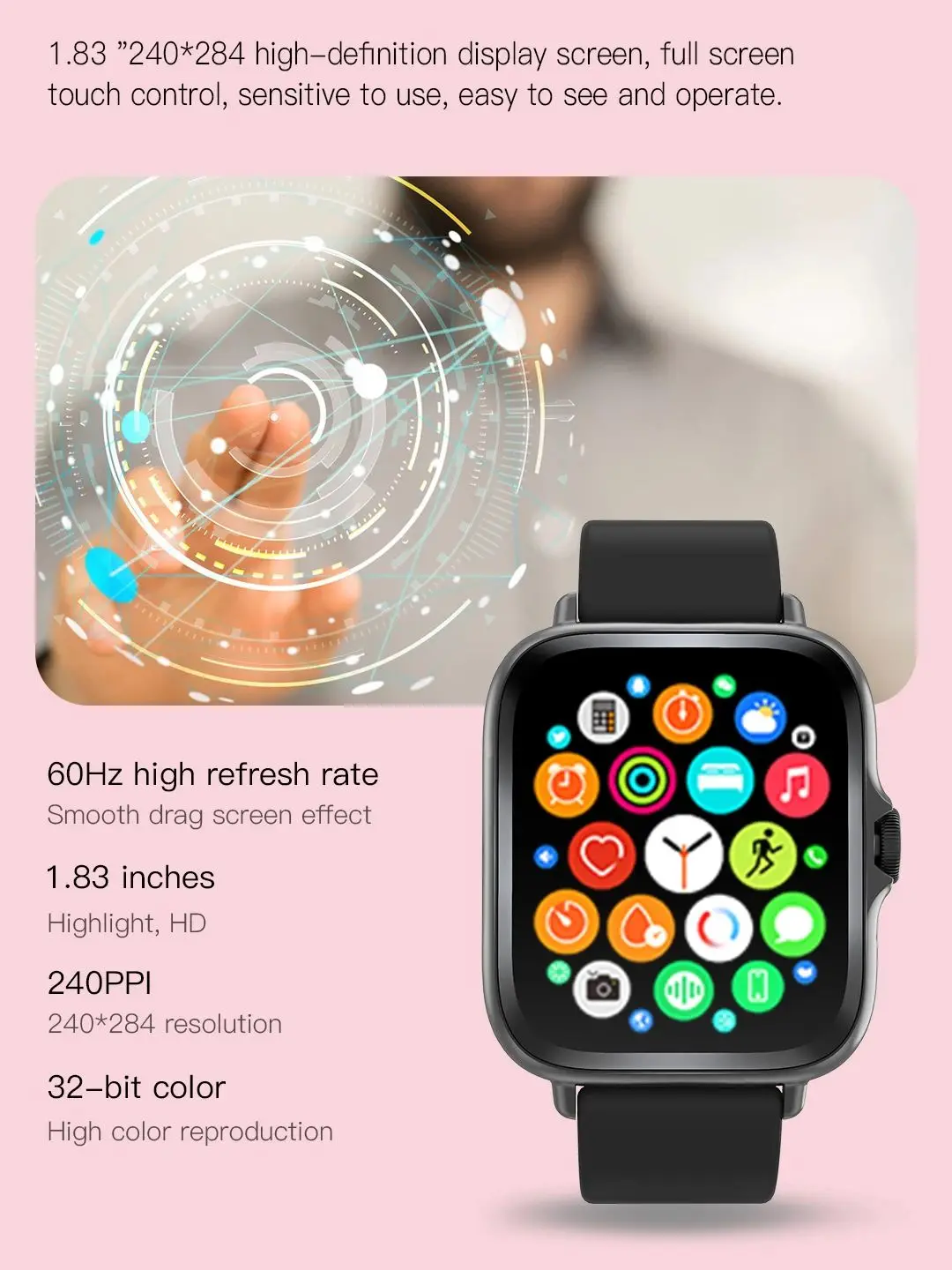 AliExpress Smart Watch for Men Women Bluetooth Call Heart Rate Blood Pressure Monitor Music Play Cycling Watch with Calorie Sport Watch