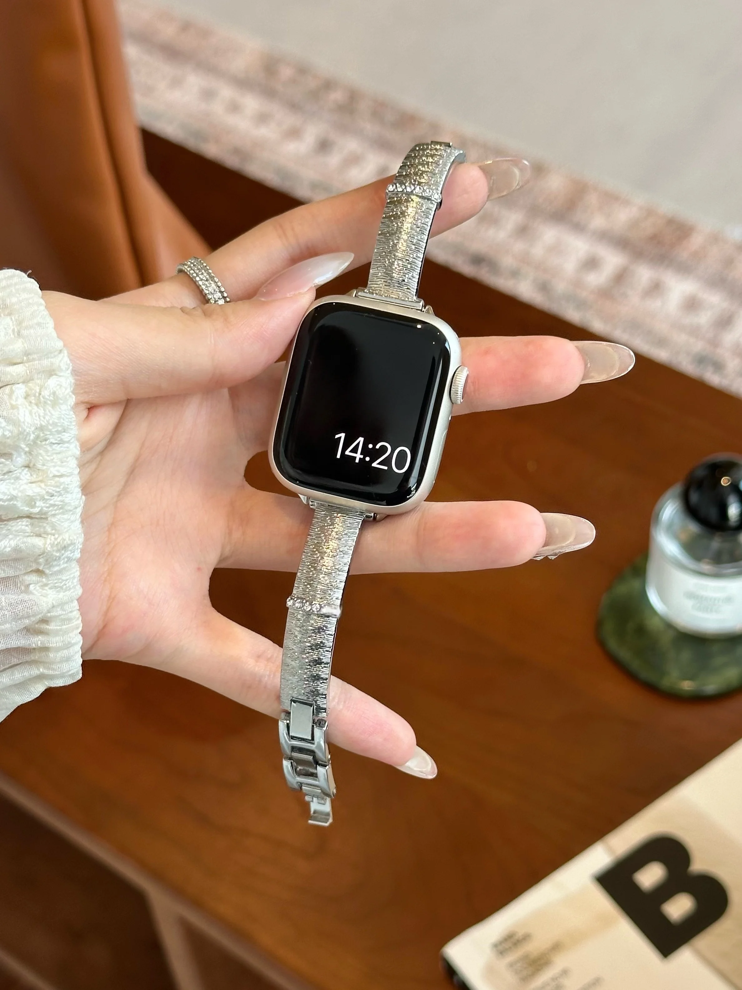 

Проволочный металлический ремешок для iWatch с бриллиантами, 38 мм, 40 мм, 41 мм, 42 мм, 44 мм, 45 мм, 49 мм, модный ремешок