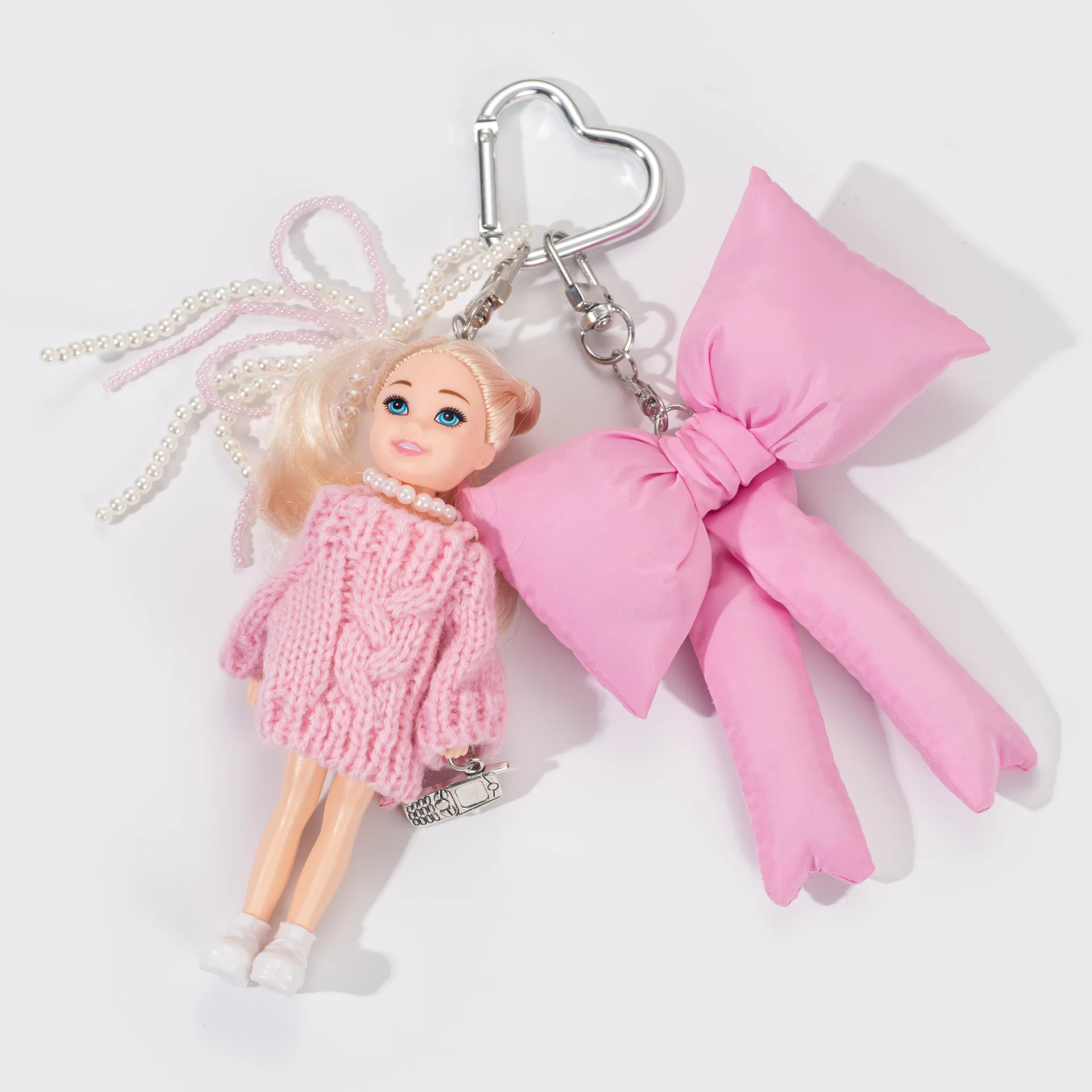 Little Fragrance Cute Sweater Babi Princess Doll Keychain Fashion Beaded Bow Backpack Decoration Pendant Girls Birthday Gifts