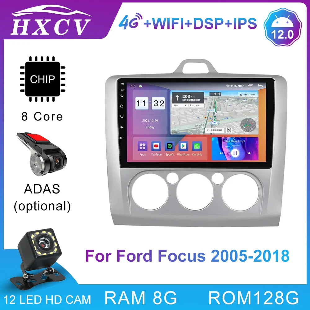 

Android 12 Multifunctional Audio Car Multimedia DVD Player For Ford Focus 2005-2018 Car Intelligent GPS Navigation Stereo Radio
