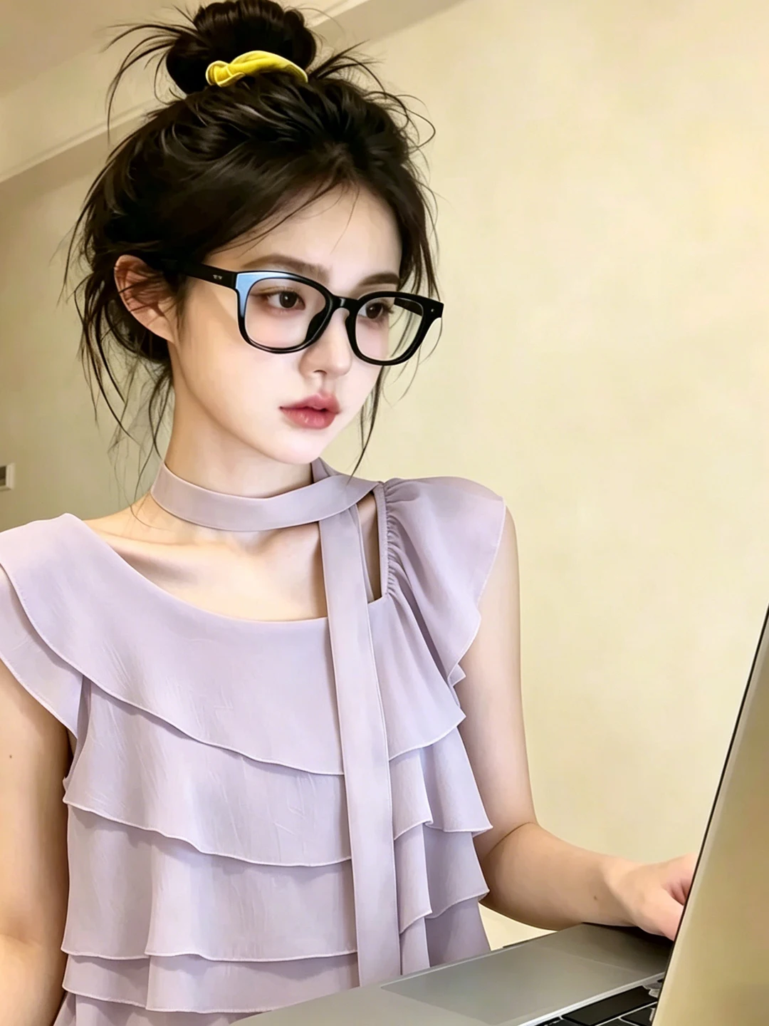 

Dongda Gate 2026 Summer Artistic New Style Sweet Lace Trim Versatile Korean System Bittern Top High Waist Long Sleeve Girl