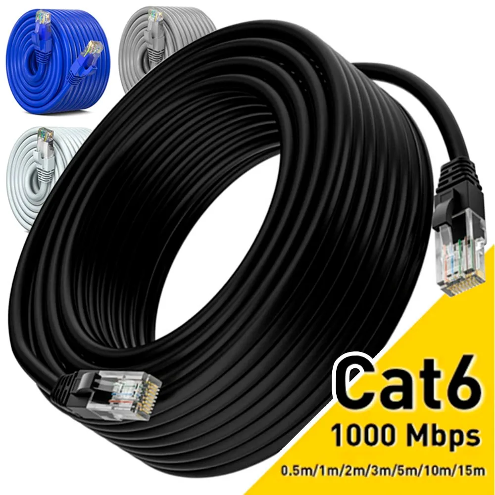 RJ45 UTP Network Cord LAN Internet 1000Mbps High Speed Cat6 Ethernet Cable for Laptop Router PC Router PS5 PC 4 3 Xbox Modem