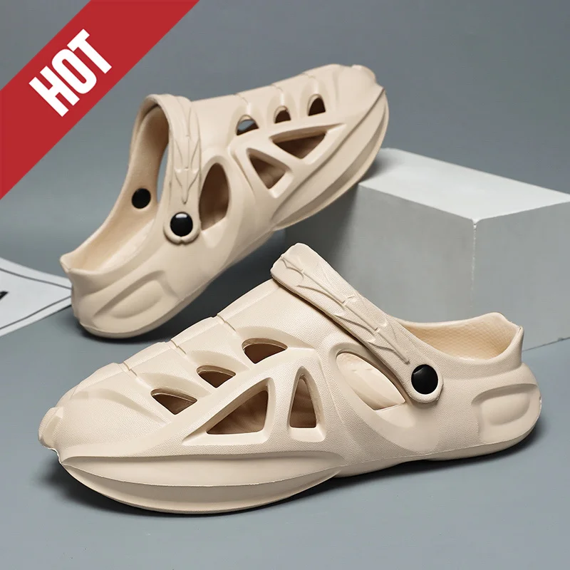 

Летние мужские массажные тапочки с боковыми сторонами, домашние и уличные сандалии, пляжная повседневная обувь, шлепанцы на мягкой подошве, мужские шлепанцы, удобные мужские сандалии