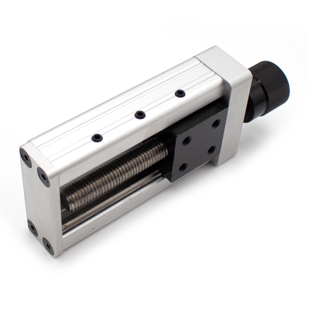 Deslizador de ajuste fino de precisión de soldadura, mesa deslizante de ajuste de tornillo Manual, soporte de pistola de soldadura, carrera deslizante de 60/100MM, 35x35MM
